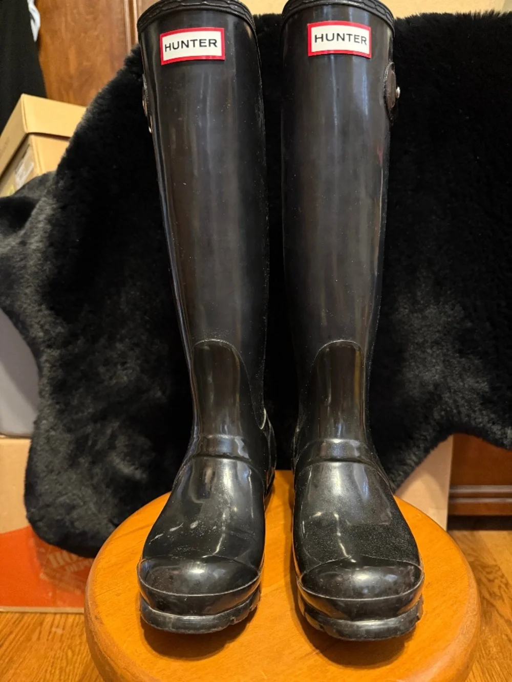 Black Hunter tall rain boots